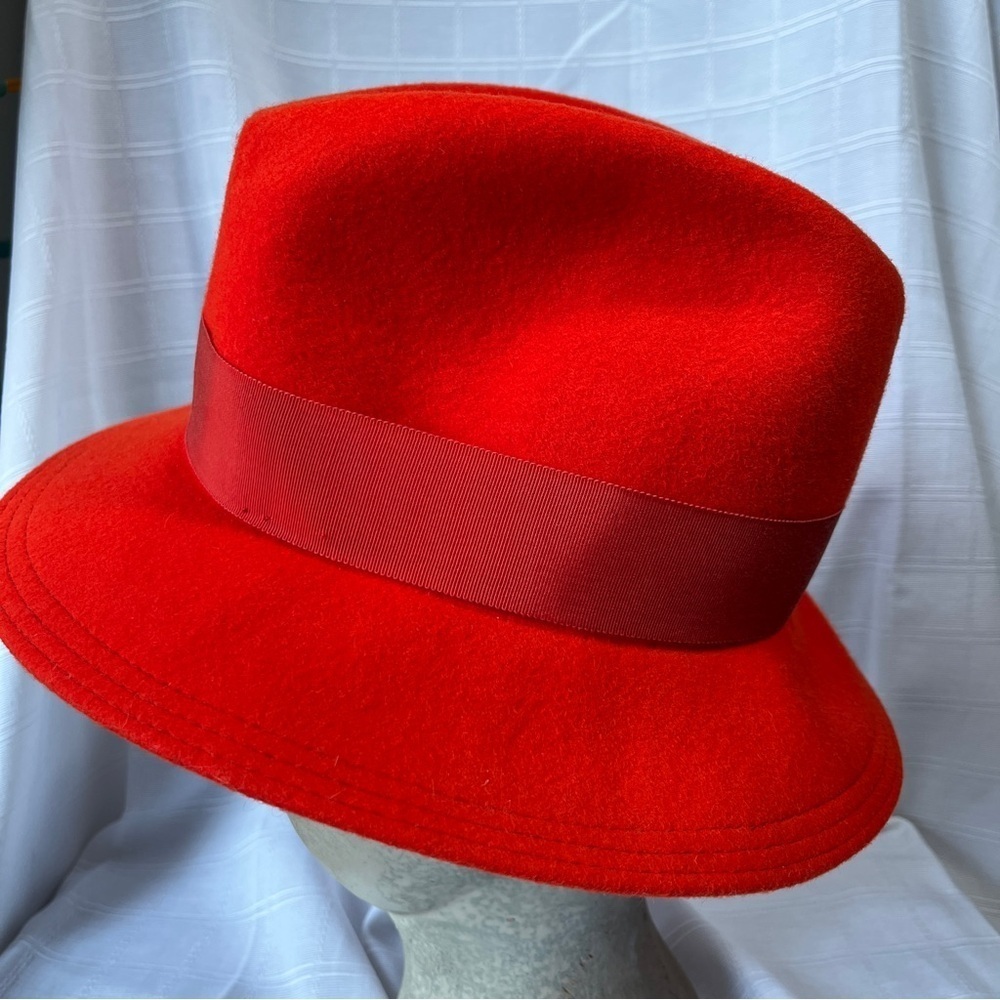 Doeskin Felt 100% Wool Career Collection Fedora Hat with Feather Vintage 60’s - Picture 5 of 15